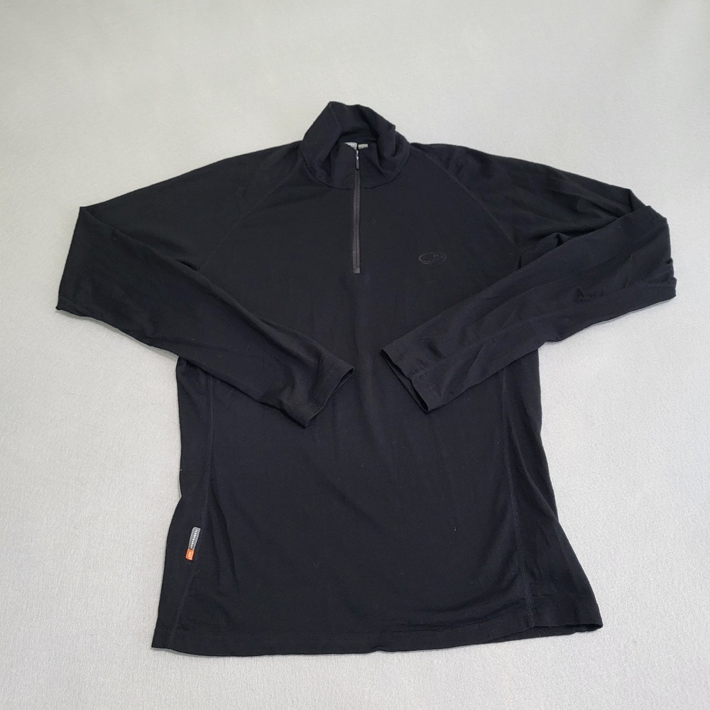 Icebreaker Bodyfit 200 Pure Merino Wool Long Sleeve 1/4 Zip Pullover Men's L